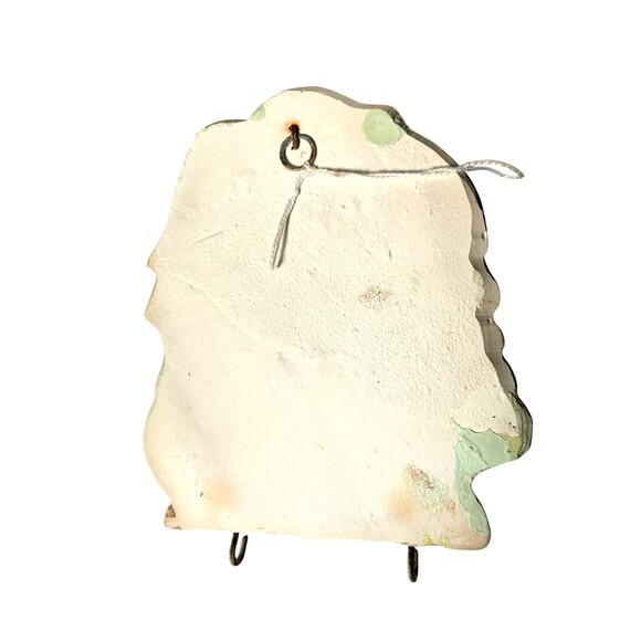 Vintage Chalkware Happy Dog Wall Hanging Key Hook 6" High - Picture 4 of 4